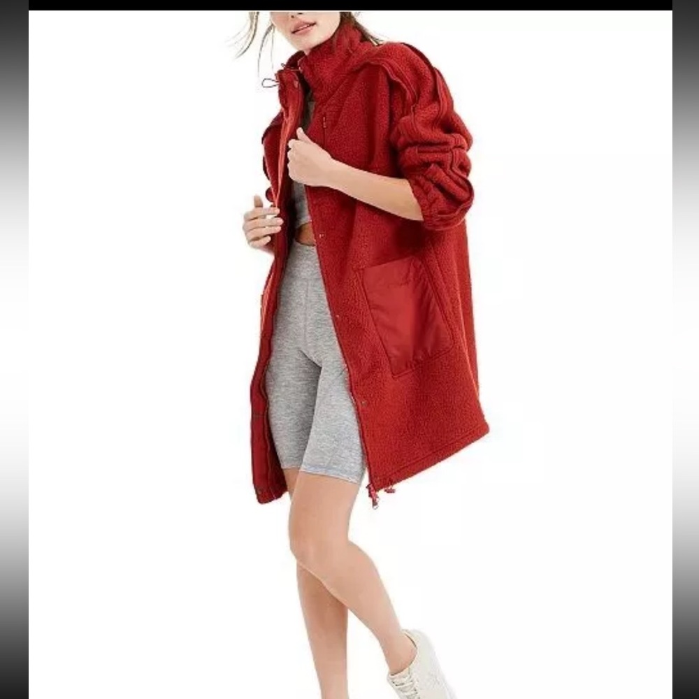 Free People FP Movement Glacier Fleece Jacket M Red Jasper